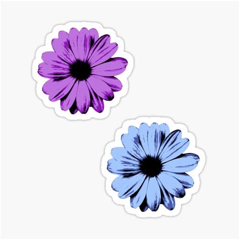 Purple And Blue Flowers Sticker By Meianie Redbubble