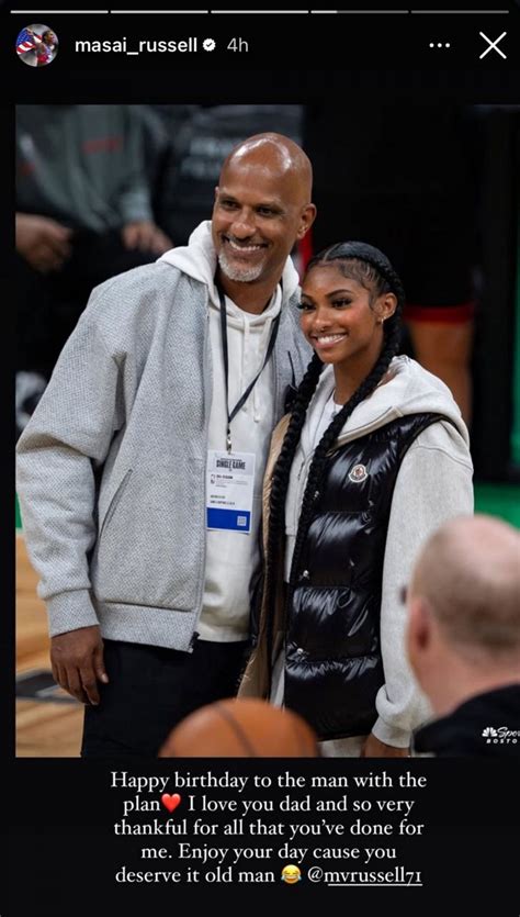 Masai Russell makes her feelings known for her father on his birthday