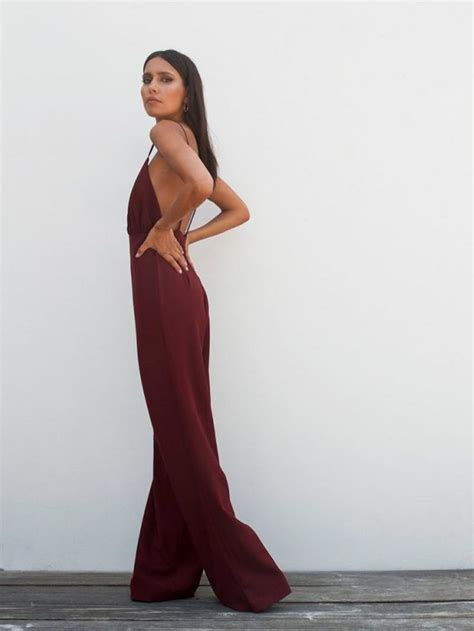 Jumpsuits Are Easy To Both Style And Wear This Crepe Backless Burgundy