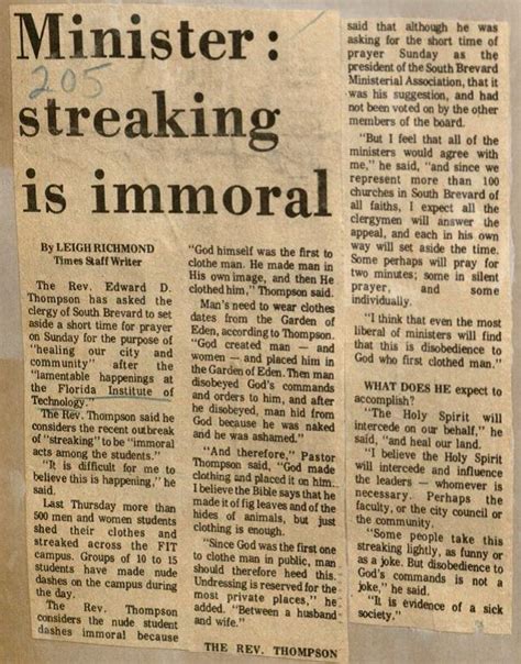 The Secret History Of The Naked Streak Florida Tech News