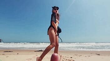 My Nude Beach Public Masturbates Of Teen Girl Caresses Feet And Guy Jerks Off Dick And Cums
