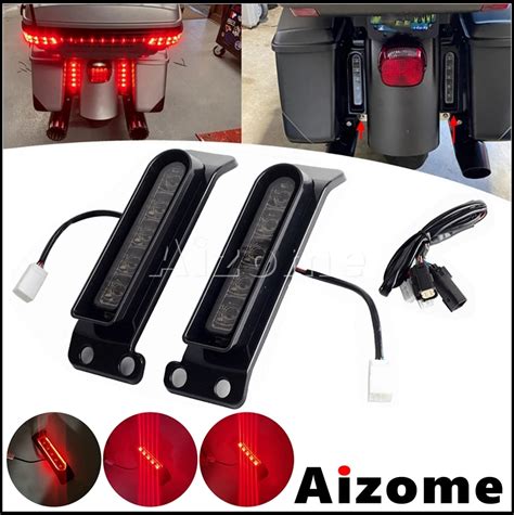 Motorcycle Tail Brake Led Rear Fender Saddlebag Filler Light For Harley Road King Flhr Ultra