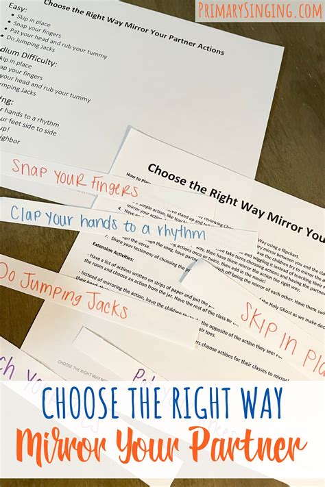 Choose the Right Way Mirror Your Partner - Primary Singing