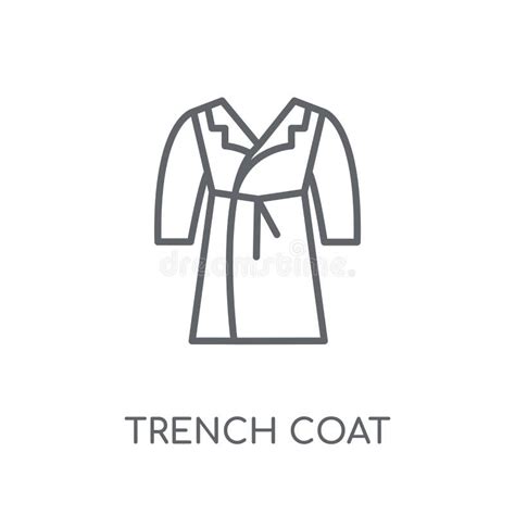 Trench Coat Linear Icon Modern Outline Trench Coat Logo Concept Stock