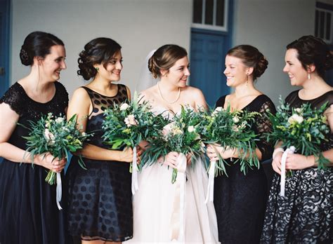 Black Lace Bridesmaid Dresses