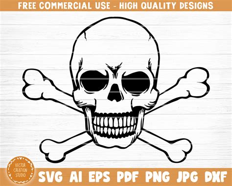 Crossbones Skull Svg Cut File Crossbones Skull Vector Etsy