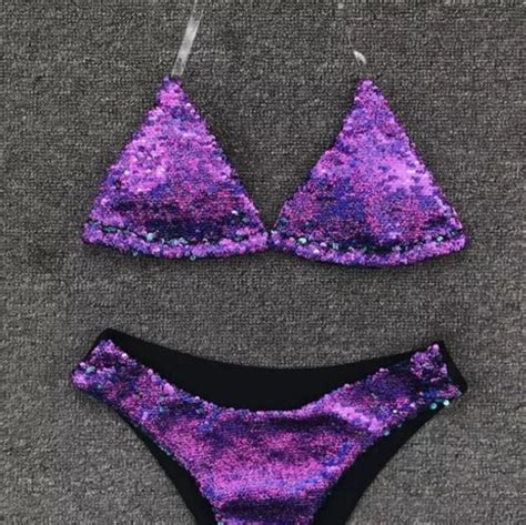 Brand New Swim Color Reversible Sequence Bikini Set Nwt Poshmark