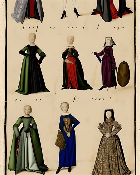 15th Century Fashion Chart · Creative Fabrica