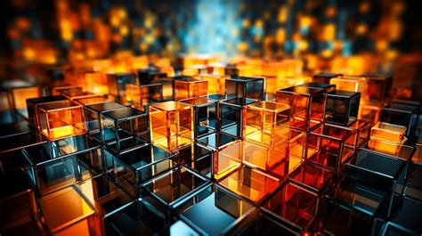 Premium Ai Image Group Of Glass Cubes Sitting On Top Of Each Other