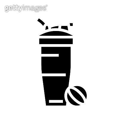 Shaker Smoothie Fruit Juice Food Glyph Icon Vector Illustration