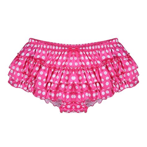 MSemis Мужское нижнее белье SISSY трусики атласные горошек оборки с ...