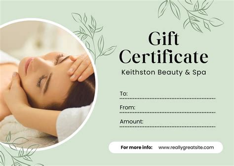 Free Printable Customizable Spa Gift Certificate Templates Canva