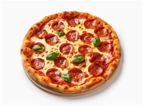 Premium Ai Image There Is A Pepperoni Pizza With Basil On Top On A