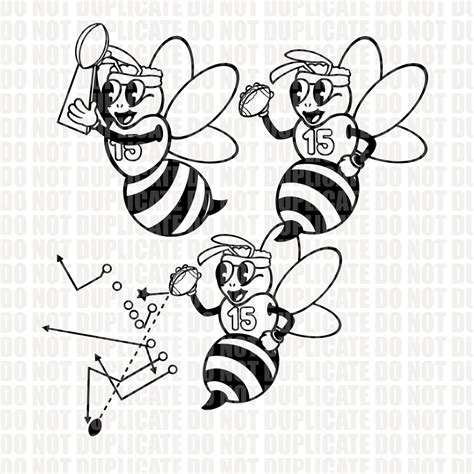 Retro Football Wasp Outline Png Etsy
