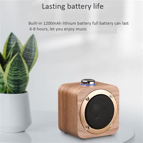 Q1B Draadloze Houten Bluetooth Speaker Button 3 In Grandado