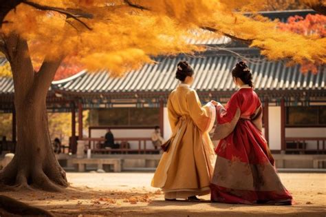 Premium Photo Autumn In Gyeongbokgung Palace And Korean National
