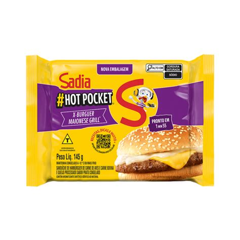 Sanduíche Congelado X Burguer Maionese Grill Sadia Hot Pocket Pacote 145g BIG BOX 402