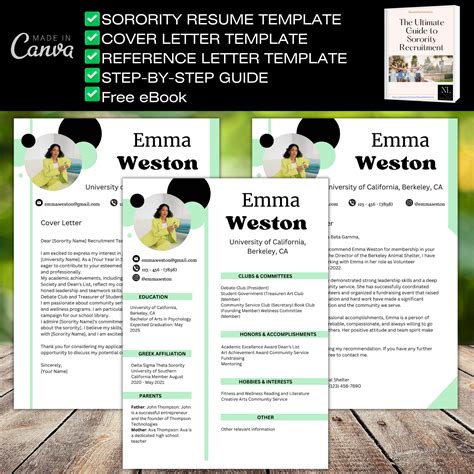 Unlock Your Perfect Sorority Match! Exclusive Green Resume Template