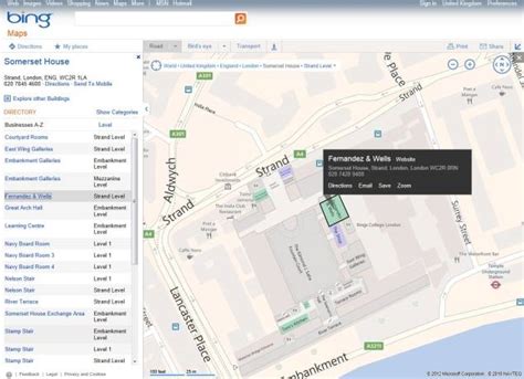 Somerset House Venue Map Marked On Bing As Microsofts Mobile S