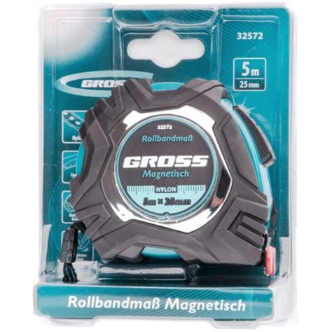 Рулетка GROSS 32572, Magnetisch 5 м х 25 мм, обрезиненный корпус ...