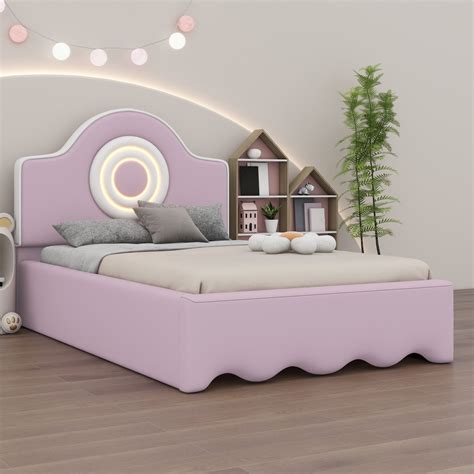Wrought Studio Twin Size Upholstered Platform Bed With LED Headboard