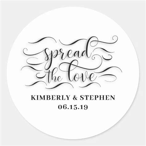 Spread The Love Wedding Favor Classic Round Sticker Zazzle