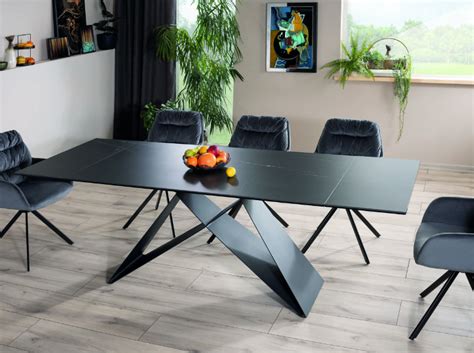 Стол Signal WESTIN Ceramic Sahara Noir 90х160-240 черный мраморный ...