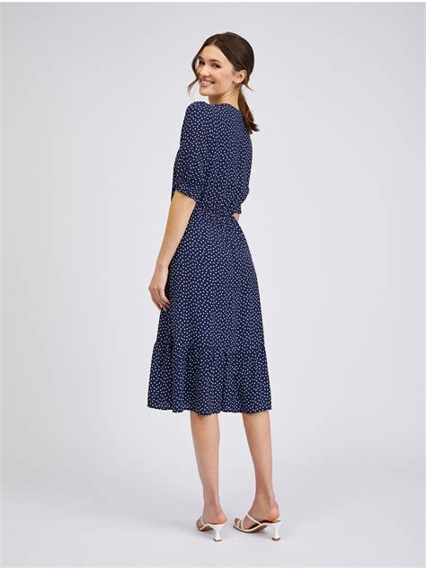 Dunkelblaues Damen Polka Dot Kleid Orsay Orsay At Der Offizielle E