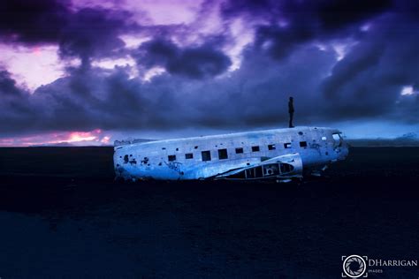 The Sólheimasandur plane wreckage in Iceland. A US Navy airplane - a