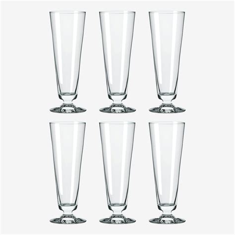 Classic Pilsner Glasses Crystal Set Of 6 By Rona Glassworks Fy