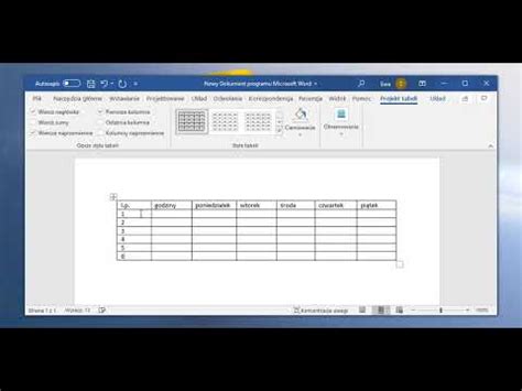 Tworzenie Tabeli W Wordzie YouTube