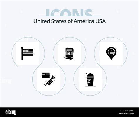 Usa Glyph Icon Pack 5 Icon Design Map American Flag Wedding