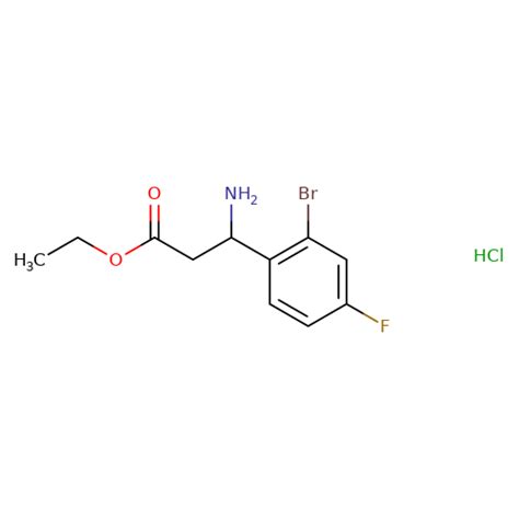 Ethyl 3 Amino 3 2 Bromo 4 Fluorophenyl Propanoate Hydrochloride 3D