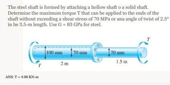 Answered The Steel Shaft Is Formed By Attaching Bartleby