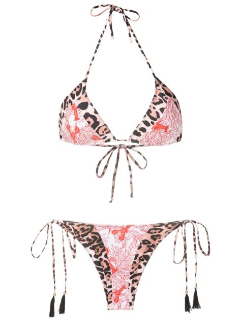 Brigitte Mix Print Bikini Set Farfetch