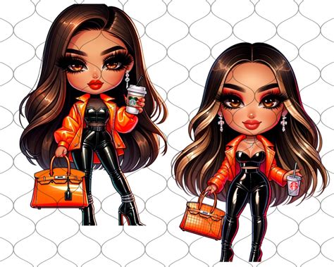 Chibi Orange Neon Latina Png Chibi Dolls Png Chibi Girl Png Latina Woman Png Latina Png