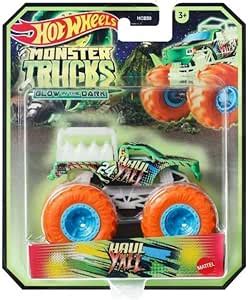 Amazon Hot Wheels Monster Trucks Glow In The Dark Scale Trucks Haul Y All Toys Games
