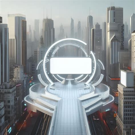 Premium Ai Image Futuristic City Billboard Mockup