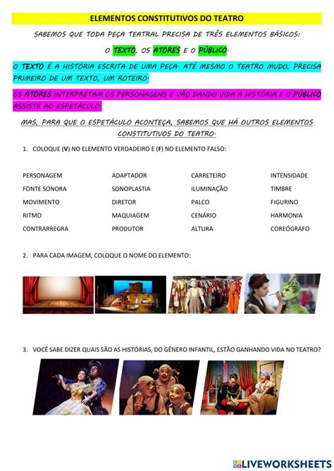 Atividade Sobre O Teatro , Atividade sobre o Dia Nacional do Teatro – QRMM