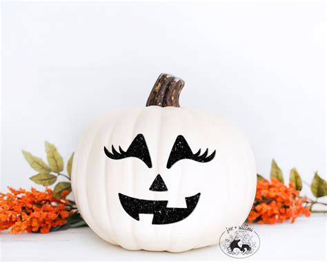 Jack O Lantern With Eyelashes SVG Eyelash Pumpkin Face Cute Etsy