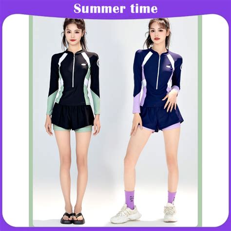 Mua set đồ đi biển nữ áo bikini lẻ bikini liền thân áo bơi dài tay áo tắm biển đồ bơi mảnh