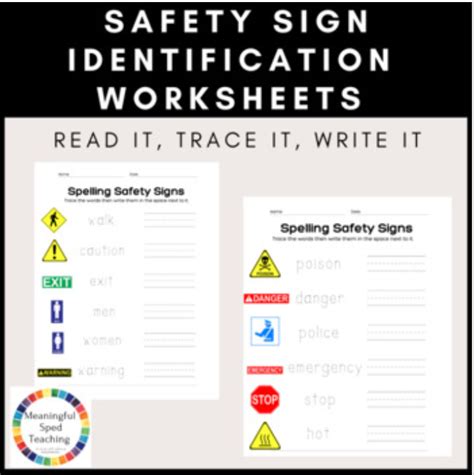 Life Skills Community Safety Signs Read Trace And Write Worksheets