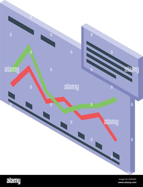 isometric illustration   chart board displaying upward  downward
