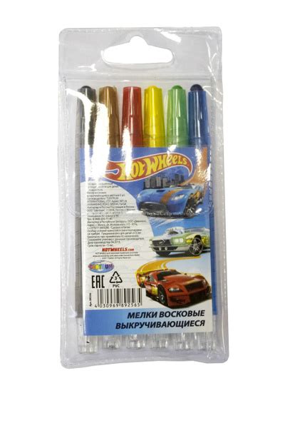 Мелки восковые Centrum Hot Wheels круглые 6 цветов купить с доставкой по выгодным ценам в