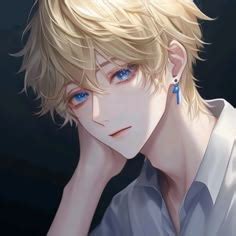 Anime Guy With Blonde Hair And Blue Eyes