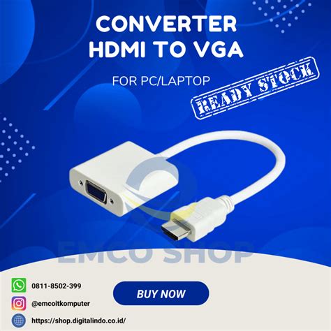 Jual Konverter Konektor HDMI To VGA Adapter NYK Shopee Indonesia