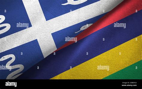 Martinique Snake And Mauritius Two Flags Textile Cloth Fabric Texture