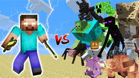 Herobrine Vs Mutant Creatures And Mutant More Mobs Minecraft Mob