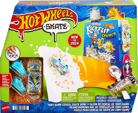 Hot Wheels Skate Tony Hawk Cereal Bowl Fingerboard Set Exclusive Board Pair Of Removable