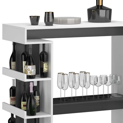 Vicco Table De Bar Dana Cm En Blanc Anthracite Ok Living